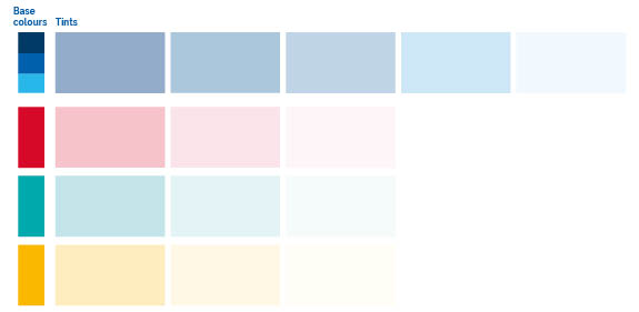 Tint chart for the Newcastle University brand.